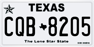 TX license plate CQB8205