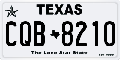 TX license plate CQB8210