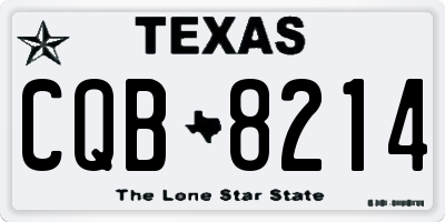 TX license plate CQB8214