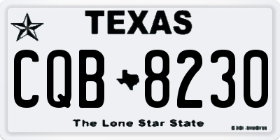 TX license plate CQB8230