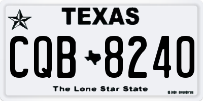 TX license plate CQB8240