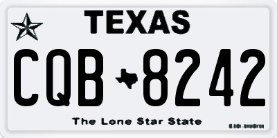 TX license plate CQB8242