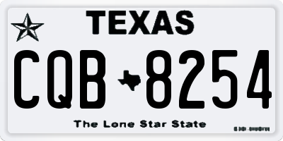 TX license plate CQB8254