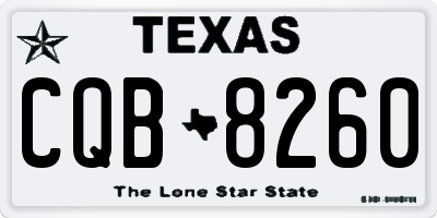 TX license plate CQB8260