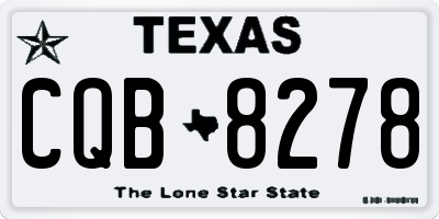 TX license plate CQB8278