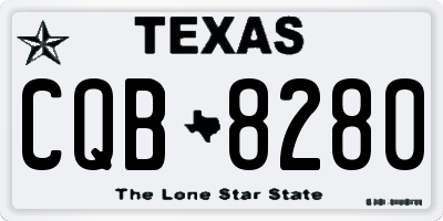 TX license plate CQB8280