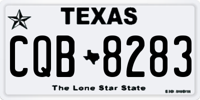 TX license plate CQB8283