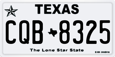 TX license plate CQB8325