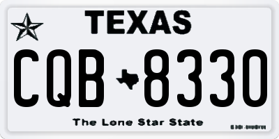 TX license plate CQB8330