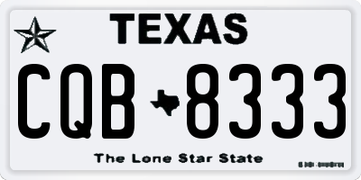 TX license plate CQB8333