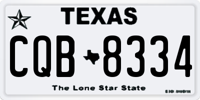 TX license plate CQB8334