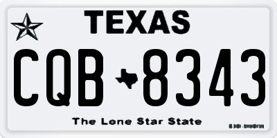 TX license plate CQB8343
