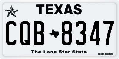 TX license plate CQB8347