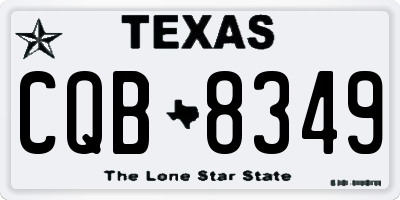TX license plate CQB8349