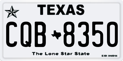 TX license plate CQB8350