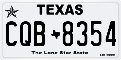 TX license plate CQB8354