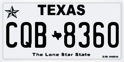 TX license plate CQB8360
