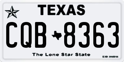 TX license plate CQB8363