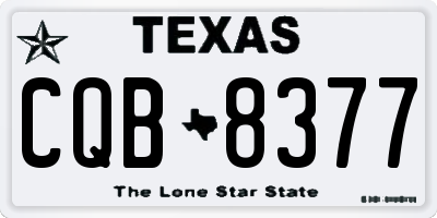 TX license plate CQB8377