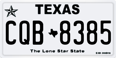 TX license plate CQB8385