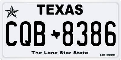 TX license plate CQB8386