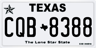TX license plate CQB8388