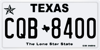 TX license plate CQB8400