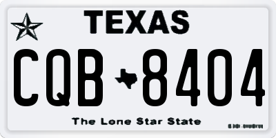 TX license plate CQB8404