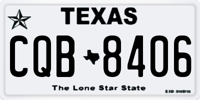 TX license plate CQB8406