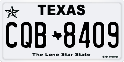 TX license plate CQB8409