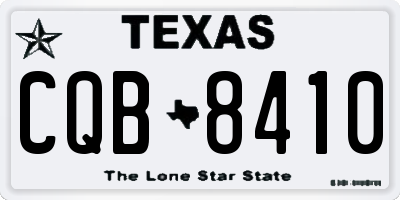 TX license plate CQB8410