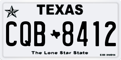 TX license plate CQB8412