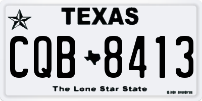 TX license plate CQB8413