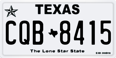 TX license plate CQB8415