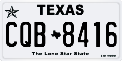 TX license plate CQB8416