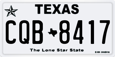 TX license plate CQB8417
