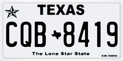 TX license plate CQB8419