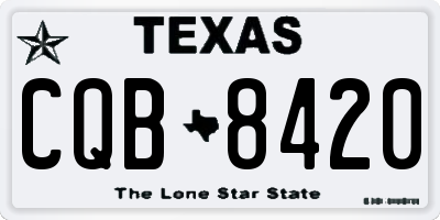 TX license plate CQB8420