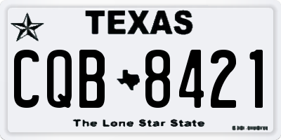 TX license plate CQB8421