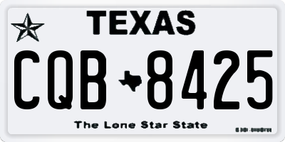 TX license plate CQB8425