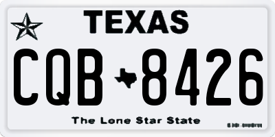 TX license plate CQB8426