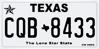 TX license plate CQB8433