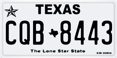 TX license plate CQB8443