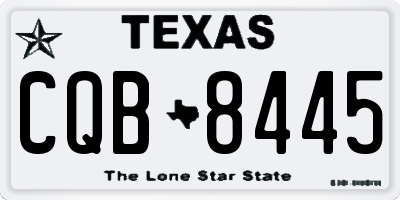 TX license plate CQB8445