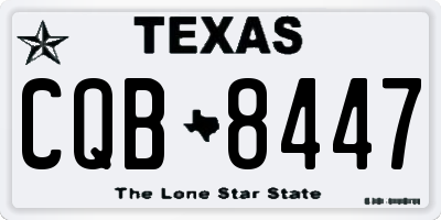 TX license plate CQB8447