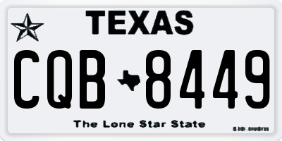TX license plate CQB8449