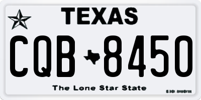 TX license plate CQB8450