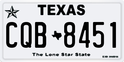TX license plate CQB8451