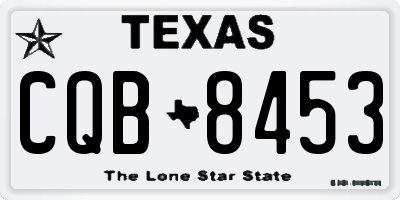 TX license plate CQB8453