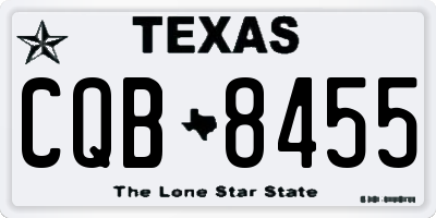 TX license plate CQB8455